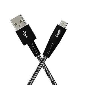 boAt Rugged v3 Extra Tough Unbreakable Braided Micro USB Cable 1.5 Meter (Black)