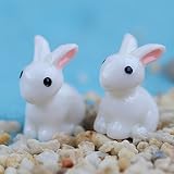 Merssavo 10x Kaninchen Home Decor Fee Miniaturgarten Figur Statue - 5