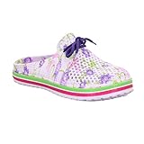 waschmaschinenfest buyAzzo Damen Eva Clogs  Hausschuhe Gartenclogs  Beruf Pantoletten  Freizeit Sauna Badeschuhe  Komfort Massage Fußbett  Slipper Sandalen Schuhe  BA576 (37, Lila)