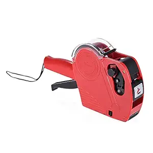 MS Unique Mx-5500 Price Labeller Printing Rate Printer (MRP Rate Gun) Label Gun 8digits with Ink Rolls(RED)