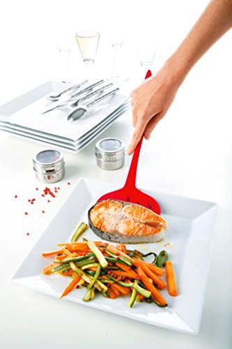 Mastrad F15404 Voll- Silikon Fischwender, himbeerrot - 3