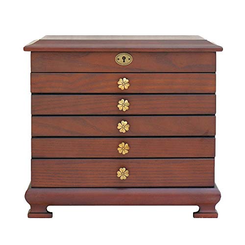 Preisvergleich Produktbild Yishelle Schmuck Aufbewahrungsbox Mehrschicht-Haushalts-hölzerner Schmuck-Sammlungs-Kasten-Fach-Art Aufbewahrungsbehälter Für Ohrringe Halskette Jewels Organizer