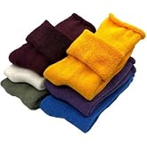 CİHO SOCKS 6 &Ccedil;ift Kadın Kışlık, Kalın, Kıvrık, Lastiksiz Termal Soket &Ccedil;orap