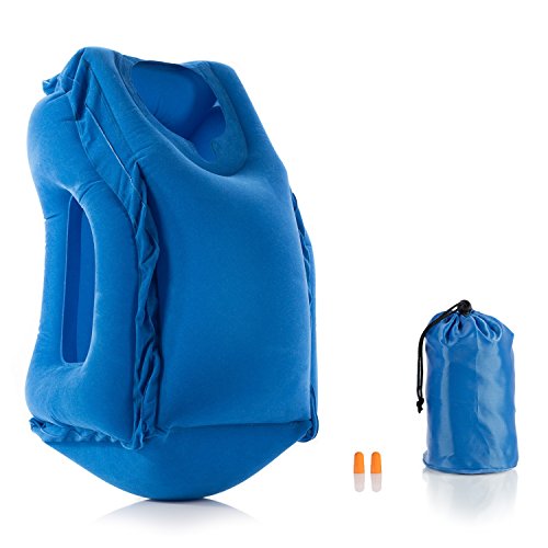 Preisvergleich Produktbild Travelglobes Reisekissen Set / Aufblasbar Leicht / Kopfkissen / Multifunktionales innovatives weiches Nackenkissen für bequemen Schlaf mit GRATIS Tragetasche Ohrstöpsel Anleitung & Packliste