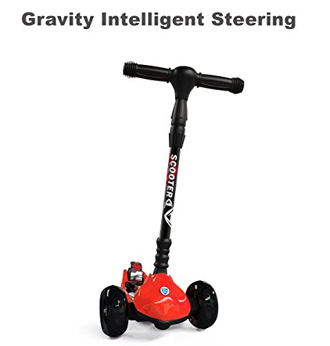 Desire Deluxe ght Up 3 Wheels, Bottom Nylon Armour Protection - Great Toy Gift For Children Age 5 6 7 8 9 Year Old (Red)