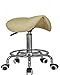 Massage Imperial® iSTOOL Chrome Gas Lift Massage Stool Beauty Therapy Reiki Height Adjustable Salon Swivel Manicure Tattoo Stools Chair Portable Massage Table - Cream