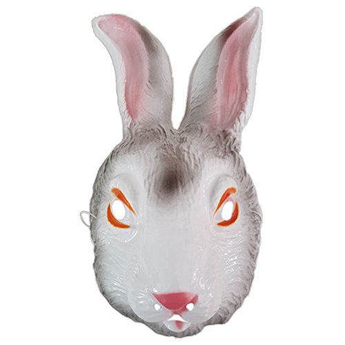 Hasenmaske Hasen Maske weiß Hase Maske Kaninchen Tiermaske Kostüm Zubehör Fasching Bunny