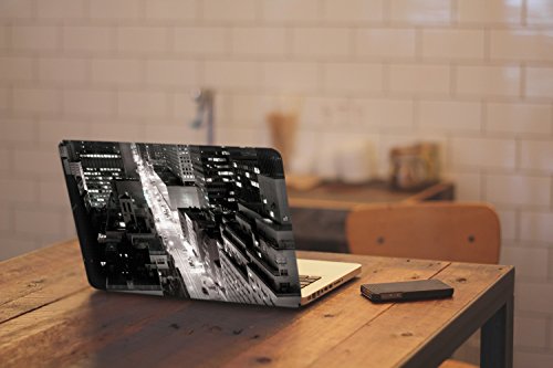 Städte 10039, Wolkenkratzer, Skin-Aufkleber Folie Sticker Laptop Vinyl Designfolie Decal mit Ledernachbildung Laminat und Farbig Design für Laptop 13.3″ - 3