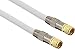 Produktbild PYTHON Series PREMIUM SAT TV Antennenkabel - F-Stecker beidseitig, vergoldet - RG6 Koaxialkabel mit 4-fach Schirmung, Abschirmmaß 120 dB, 75 Ohm – geeignet für DVB-T2, DVB-T, DVB-S, DVB-C, Radio - Vollmetallstecker, Kupferleiter (OFC), hochwertiges Nylongeflecht - weiß, 1 m
