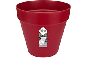 elho Loft Urban Round 30 - Large Plant Pot Outdoor - 100% Recycled Plastic - Ø 28.5 x H 26.0 cm - Red/Cranberry Red