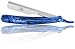 CANDURE® - Blue Professional Stainless Steel Straight Cut Throat Razor - Traditional razor, Raptor Shavette + Free travel Case