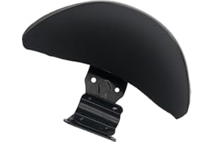 Almencla Motorcycle Adjustable Backrest Driver Rider Back Rest Passenger PU Pad - Universal Fit - Black