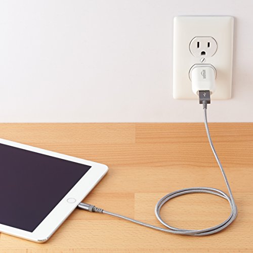AmazonBasics Verbindungskabel Lightning-auf-USB-A, Nylon, geflochten, 0,9 m, zertifiziert von Apple, Dunkelgrau - 3