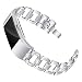 Produktbild Armband für Fitbit Charge 2, Smartwatch Zubehör Edelstahl Typ D Ersatzarmband Armbänder Smartwatch für Frauen (Silber)