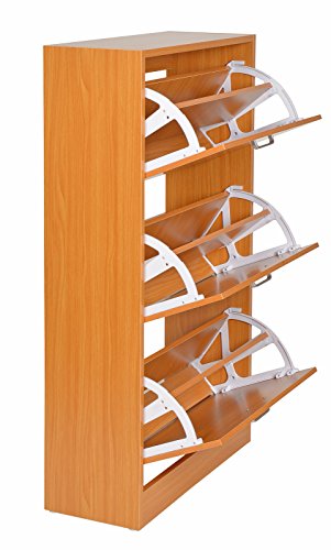 ts-ideen Schuhschrank Schuhaufbewahrung Regal Schuhkipper Holz-Farben Flur Diele Standregal Schuhregal 3 Fächer 104 x 60 cm - 2
