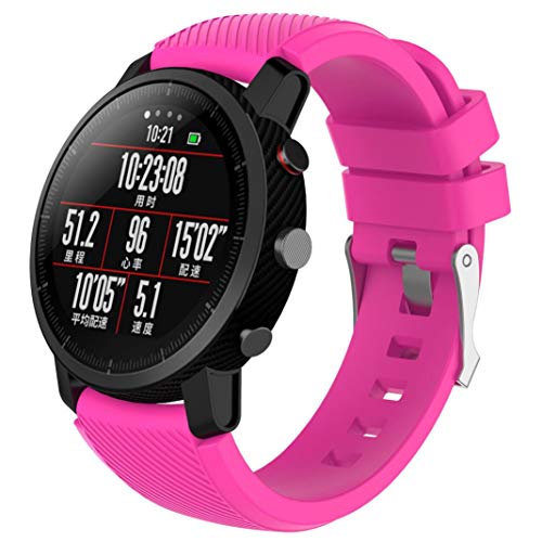 Modaworld _Correa de reloj Suave de Silicona Sports Band para HUAMI Amazfit Stratos Smart Watch 2 Correas de Reloj Inteligente Pulseras de Repuesto (Rosa Caliente, para HUAMI Amazfit Stratos 2)