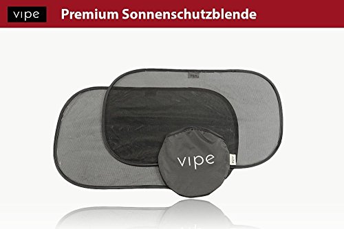 Preisvergleich Produktbild vipe selbsthaftende Sonnenschutzblende (2er-Pack) für das Auto (schwarz). Faltbarer Sonnenschutz mit selbsthaftender Folie in hoher Qualität mit UV-Schutz für Babys, Kinder, Erwachsene und Hunde auf der Rückbank im Fahrzeug. Bietet eine gute Sicht, leichte Handhabung und lässt sich kompakt (19 x 19 cm) im Beutel verstauen. Produktmaße: 48 x 30 cm **Mengenrabatt**