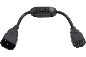 Eonvic PDU UPS strömsladdkabel, IEC 320 C14 till C13 med på/av-brytare 30 cm