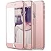 Produktbild SMART LEGEND Hardcase für iPhone 7 Hartschale Metall Hülle Full Body Handyhülle mit Panzerglas Screen Protector Case Ganzkörper Schutzhülle Tasche Skin Schale Hart PC Hardcover Clear Kristall Handytasche Etui Backcover und Displayschutzfolie Schutzglas Hartglas - Rose Gold