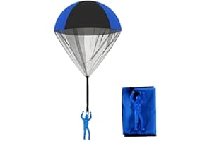 Skylety Fallschirm Spielzeug Soldaten Handwurf Armee Männer Spielzeug Fallschirm Handwurf Spielzeug Gewirr Kostenlose Outdoor Flugspielzeug für Jungen und Mädchen (Blau Schwarz)
