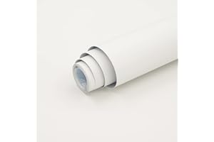 Hode Self Adhesive Wallpaper Sticky Back Plastic White 40cmX5m Peel and Stick Waterproof Removable Vinyl for Cabinets Kitchen Shelf Liner Furniture Easy to Install and Remove