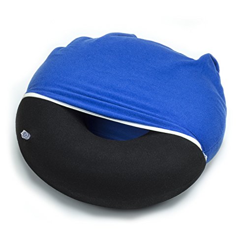 Aufblasbarer Sitzring mit Sitzbezug und Luftpumpe Hämorrhoiden Sitzkissen nach Schwangerschaft oder während der Schwangerschaft zur Schmerzlinderung beim Sitzen orthopädisches sitzkissen aufblasbar geeignet als Steißbein Sitzkissen nach einer Operation oder beim alltäglichen Sitzen - 3
