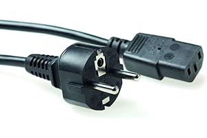 ACT Câble d'alimentation PC 1,5 m, C13, CEE 7/7, Contact de Protection vers C13 3 Broches - AK5014 Noir