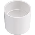 4" PVC Pipe Coupling Adapter Pipe Fittings (Socket x Socket) Contractor Pack Schedule 40 Heavy Duty 4 Inch PVC Slip Socket Connectors for DIY PVC Shelf Garden Support Structure, White