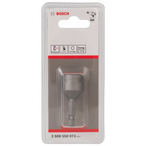 Bosch Pro Steckschlüssel für Sechskantschrauben (Schlüsselweite: 17 mm, Länge: 50 mm) - 2