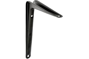 Amig - Support pour Étagère Murale - Équerre en Acier - 300x250 mm - Couleur Noire - Résistant jusqu’à 40 Kg - Angle pour Étagères - Support pour Tablettes - Facile à Installer