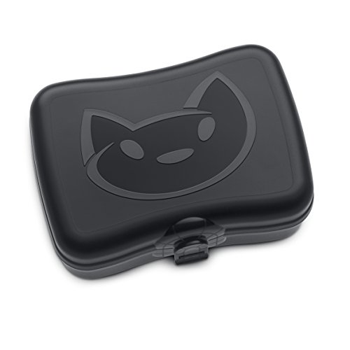 koziol Lunchbox Miaou, Kunststoff, schwarz, 12.2 x 16.8 x 6.6 cm