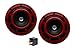 Produktbild Velocity DUAL Super Tone LOUD Blast 139Db Universal Euro RED ROUND HORNS (Quantity 2) High / Low Tone Twin Horn Kit Pair Compact - Extremely LOUD for Honda Acura Civic Fit Prelude Integra RSX Accord