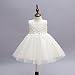 2pcs Baby Girl Ivory 5 Layers Floral Applique Christening Party Dress 12-15M