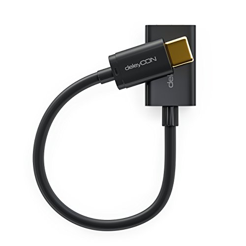 deleyCON 0,1m USB 2.0 OTG Adapter Kabel / C-Stecker auf A-Buchse / Datenkabel / Smartphone & Tablet verbinden mit USB Stick / USB Festplatte – Schwarz - 3