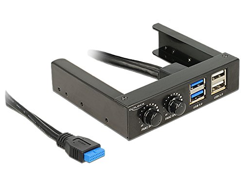 DELOCK Front Panel 8,89 cm, 3,5 Z 2x USB 3.0 schwarz (Pinheader) + LÃ¼ftersteuerung