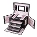 Produktbild CHENZHAOL Schmuckschatulle Mädchen Große Schmuckschatulle Samt Display Organizer Mädchen Ringe Halskette Lagerung und Verpackung Geschenke Ohrring Schmuck Spiegel Schloss Fall