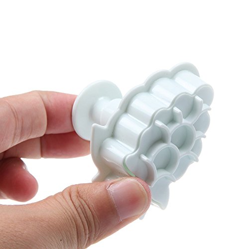 SUNJAS 68tlg Modellierwerkzeug Herz Traube Kirsche Stern Ausstecher Ausstechform Stempel Glätter Fondant Torten Kuchen Keks Plätzchen Marzipan Kit Set Deko - 6