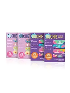 Aya Papaya Ouchie Non-Toxic Printed Jumbo Pack (80 Pack) - 2 X Purple & 2 X Lavender