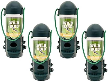 4 x Hanging Wild Bird Seed Feeder Hanger Perch Squirrel Peanut Clear Garden Feeding.