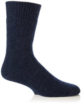 Mens 1 Pair SockShop of London Mohair Boot Socks With Cushioning In 3 Colours - 8-10 Mens - Navy