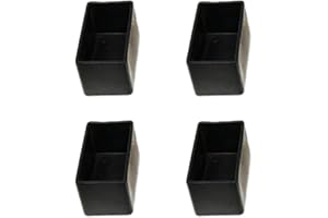 Wambere Lot de 8 capuchons de protection rectangulaires pour pieds de chaise - Antidérapants - Épais - Pour la protection des sols - Noir - 25 x 60 mm
