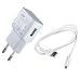 Produktbild Original Samsung Modulares Micro USB Handy Ladegerät EPTA10 – Ausgangsleistung 2 Ampere - Ladeadapter und USB Ladekabel / Datenkabel in der Farbe Weiß - für kompatible Samsung Mobiltelefone – (Bulk verpackung)