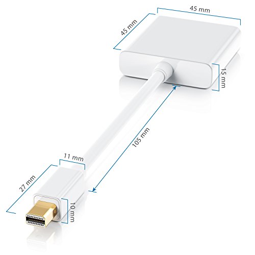 CSL – HQ Full HD 1080p Mini Displayport (miniDP) auf DVI Adapterkabel | Zertifiziert | 24K vergoldete Kontakte | PC und APPLE / iMac, Mac, MacBookPro, MacBookAir - 2