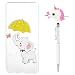 Produktbild Handyhülle Kompatibel für Samsung Galaxy S10 Case, Damen TPU Bumper Silikon Schutzhülle mit Tier Kabelschutz Stift, Gemalt Etui, Kratzfest Stoßfest Schale Abdeckung, Gelber Regenschirm