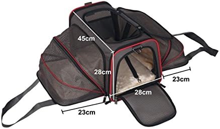 Airline Approved Pet Carrier, Comfortable Two Sides Expandable Foldable, TLL EST, Soft Side Dog Carrier, Large Zip Open Top Cat Carrier