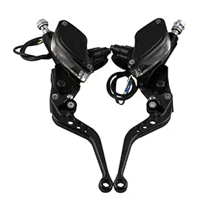 Street27 Motorcycle Handlebar Dual Hydraulic Brake Pump Clutch 22mm Black