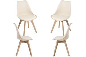 Regalos Miguel - Packs Sillas Comedor - Pack 4 Sillas Synk Basic - Crema