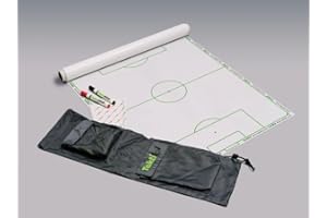 Taktifol Starterset Fußball – Rolle mit 25 Bögen (Fußballfeld), 2 Marker (Schwarz & Rot), Wischtuch & Tasche | Selbsthaftende, Wiederverwendbare Trainerfolie für Training & Spielanalyse