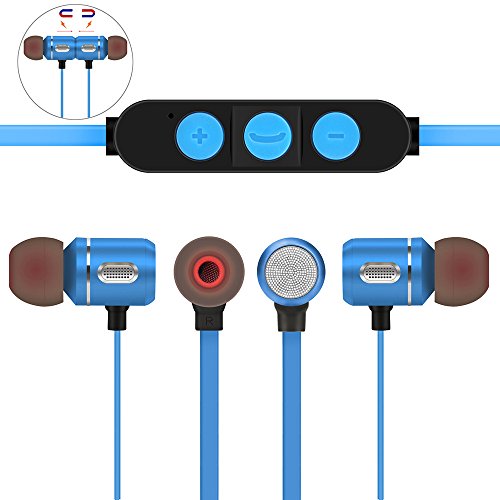 Preisvergleich Produktbild Xshuai Leichte Präzision entwickelt 6mm Treiber fortschrittliche Technologie Universal Wireless Kopfhörer Bluetooth 4.1 Stereo Sport Earbuds Magnetic Headset Mic Für Ios Android (Rot / Schwarz / Blau) (Blau)