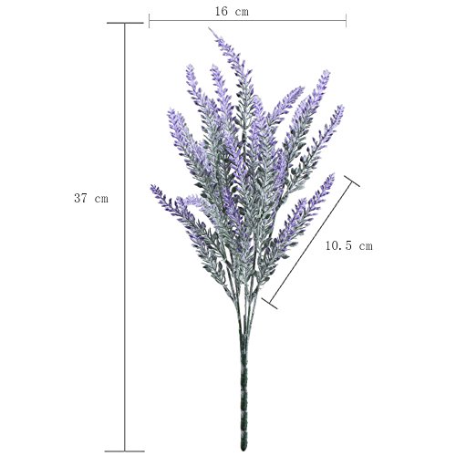 MIHOUNION 8 Bündel Schöne lila Lavender Blumenstrauß Deko Künstliche Lavendel Pflanzen Kunstblumen Simulation Blumen wie echt für zu schlafzimmer Fensterbank Übertopt Blumengestecke - 7